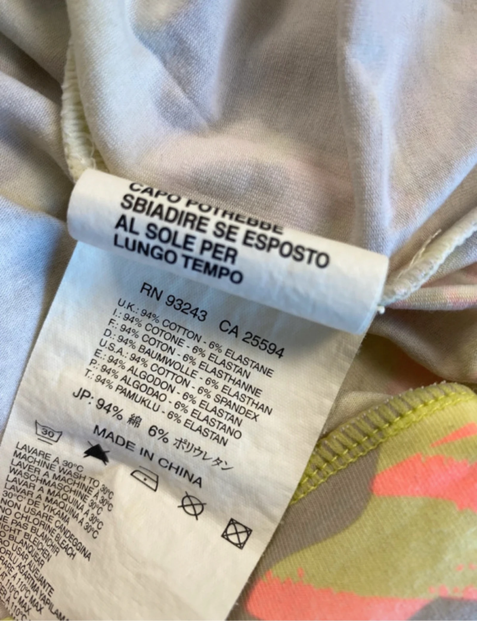 Diesel Camiseta Larga Estampado Neón Y2K Multicolor Talla M – photo 11